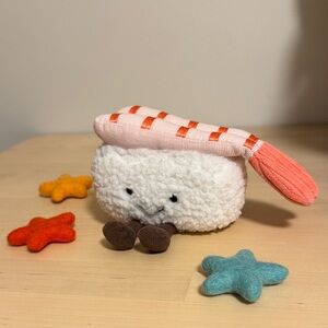 Jellycat collectible Ebi Sushi Plush - limited edition shrimp nigiri 🍣